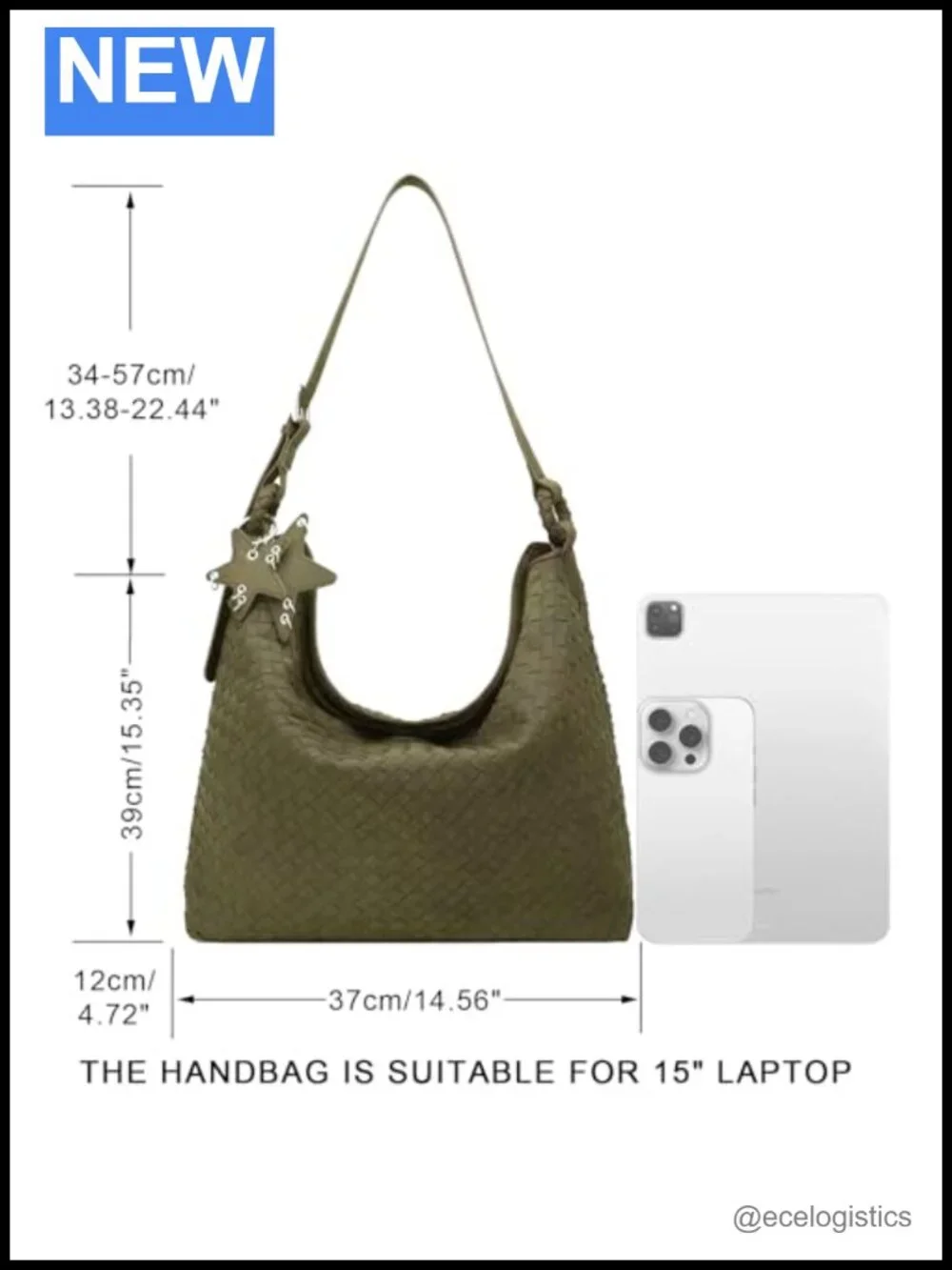 Vegan Frosted Slouchy Hobo Tote, Adjustable Crossbody Shoulder Bag, Laptop Purse